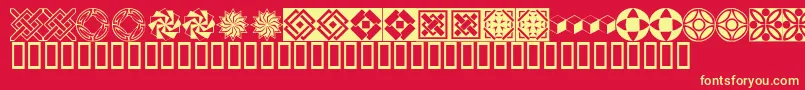 KrFleurishDeco Font – Yellow Fonts on Red Background