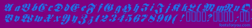 Fonte Frakt ffy – fontes azuis em um fundo violeta