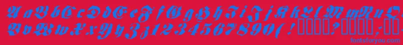 Frakt ffy Font – Blue Fonts on Red Background