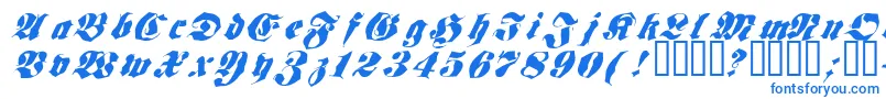 Fonte Frakt ffy – fontes azuis em um fundo branco