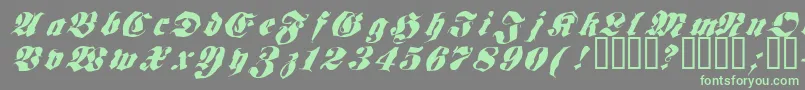 フォントFrakt ffy – 灰色の背景に緑のフォント