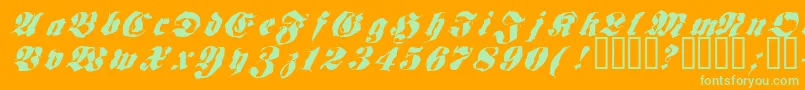 フォントFrakt ffy – オレンジの背景に緑のフォント