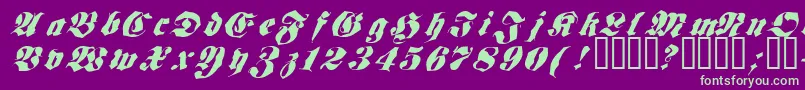 フォントFrakt ffy – 紫の背景に緑のフォント