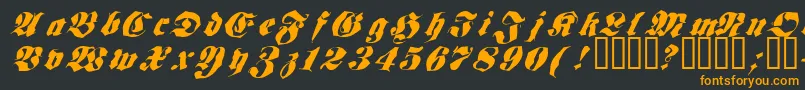 Frakt ffy-Schriftart – Orangefarbene Schriften auf schwarzem Hintergrund