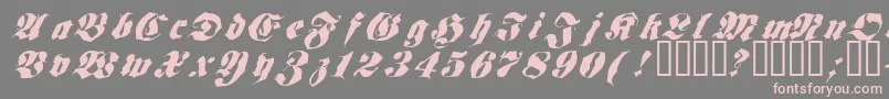Czcionka Frakt ffy – różowe czcionki na szarym tle