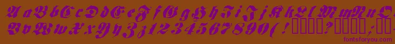 フォントFrakt ffy – 紫色のフォント、茶色の背景