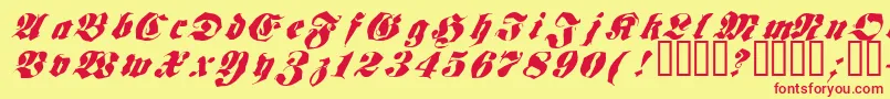 Frakt ffy-fontti – punaiset fontit keltaisella taustalla