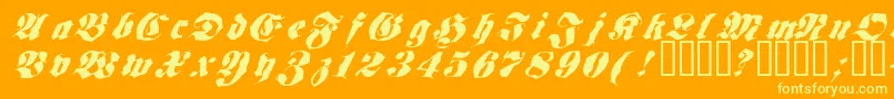 Шрифт Frakt ffy – жёлтые шрифты на оранжевом фоне