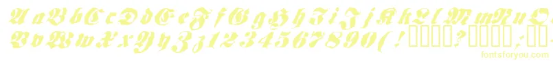Frakt ffy-Schriftart – Gelbe Schriften auf weißem Hintergrund