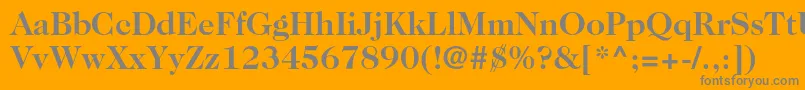 Caslon224stdBold-fontti – harmaat kirjasimet oranssilla taustalla