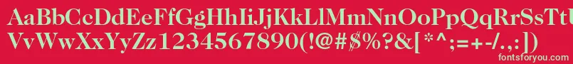 Caslon224stdBold Font – Green Fonts on Red Background