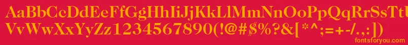 フォントCaslon224stdBold – 赤い背景にオレンジの文字