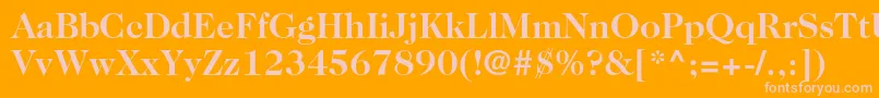 フォントCaslon224stdBold – オレンジの背景にピンクのフォント