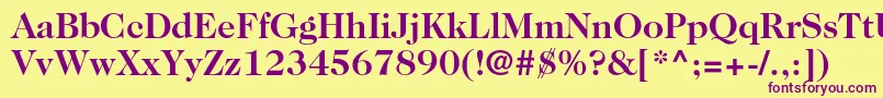 Caslon224stdBold-fontti – violetit fontit keltaisella taustalla