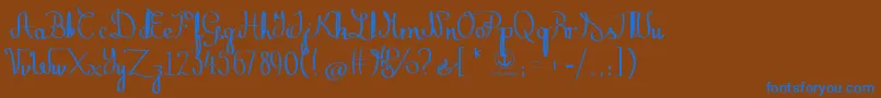 ZephirothStraight Font – Blue Fonts on Brown Background