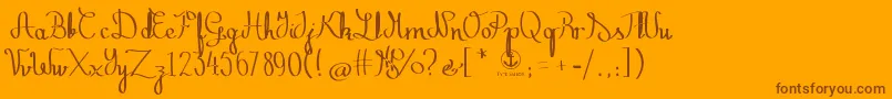 ZephirothStraight-Schriftart – Braune Schriften auf orangefarbenem Hintergrund