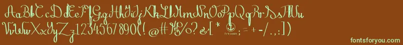 Шрифт ZephirothStraight – зелёные шрифты на коричневом фоне
