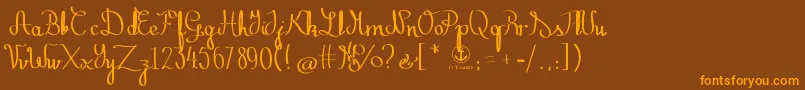 ZephirothStraight-Schriftart – Orangefarbene Schriften auf braunem Hintergrund