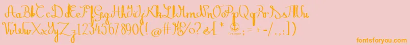 ZephirothStraight-Schriftart – Orangefarbene Schriften auf rosa Hintergrund