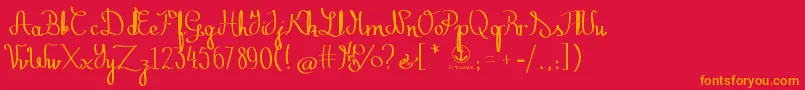 Шрифт ZephirothStraight – оранжевые шрифты на красном фоне