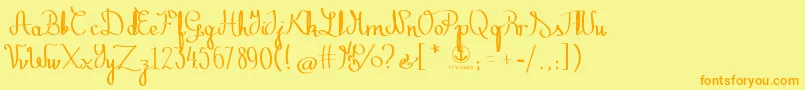 ZephirothStraight Font – Orange Fonts on Yellow Background