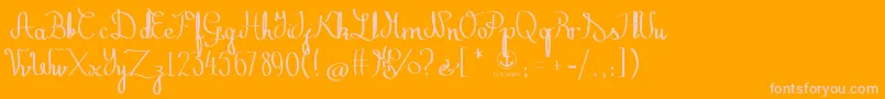 ZephirothStraight-Schriftart – Rosa Schriften auf orangefarbenem Hintergrund