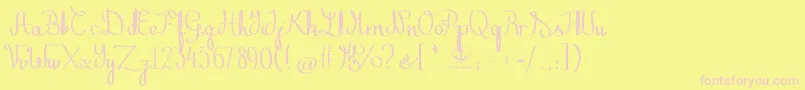 ZephirothStraight Font – Pink Fonts on Yellow Background