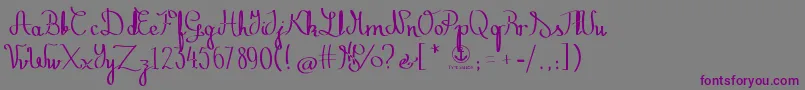 Шрифт ZephirothStraight – фиолетовые шрифты на сером фоне