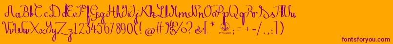 ZephirothStraight-Schriftart – Violette Schriften auf orangefarbenem Hintergrund