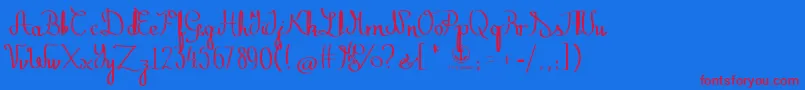 ZephirothStraight-Schriftart – Rote Schriften auf blauem Hintergrund