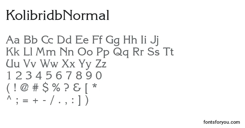 KolibridbNormal-fontti – aakkoset, numerot, erikoismerkit