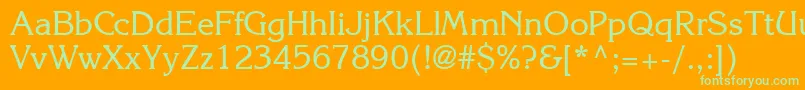 Police KolibridbNormal – polices vertes sur fond orange