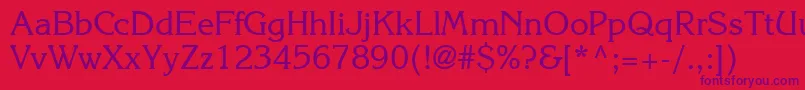 Czcionka KolibridbNormal – fioletowe czcionki na czerwonym tle