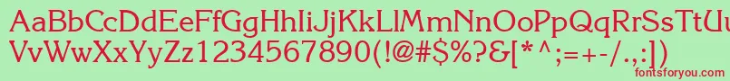 KolibridbNormal Font – Red Fonts on Green Background