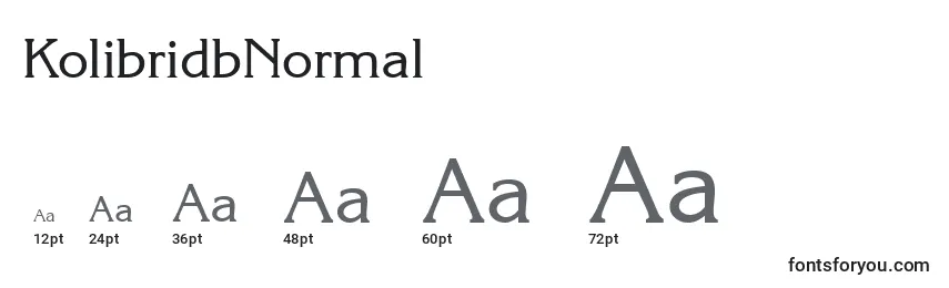 Размеры шрифта KolibridbNormal