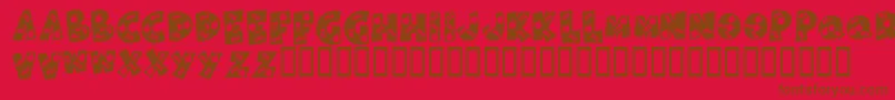 KrBackToSchool Font – Brown Fonts on Red Background