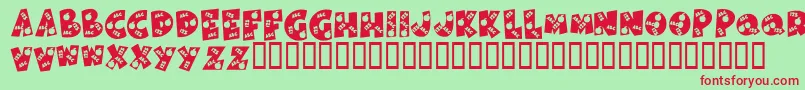 KrBackToSchool Font – Red Fonts on Green Background