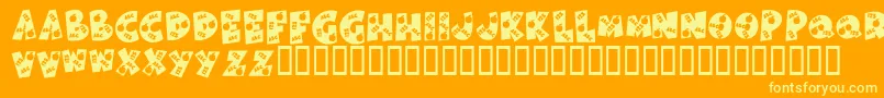 KrBackToSchool Font – Yellow Fonts on Orange Background