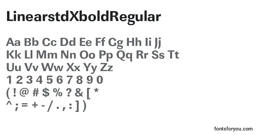 LinearstdXboldRegular-fontti – aakkoset, numerot, erikoismerkit