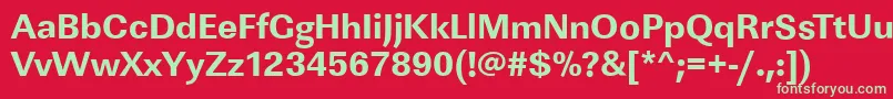 フォントLinearstdXboldRegular – 赤い背景に緑の文字