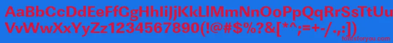 LinearstdXboldRegular Font – Red Fonts on Blue Background