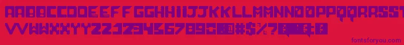 Czcionka NeoScifiV20 – fioletowe czcionki na czerwonym tle