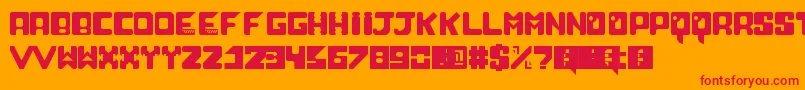 NeoScifiV20-Schriftart – Rote Schriften auf orangefarbenem Hintergrund