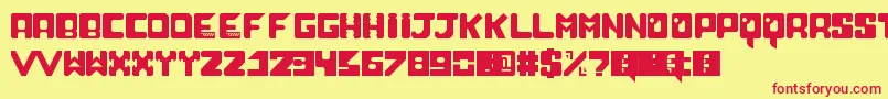 NeoScifiV20 Font – Red Fonts on Yellow Background
