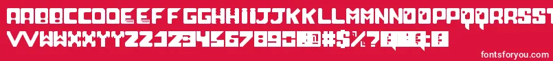 Czcionka NeoScifiV20 – białe czcionki na czerwonym tle