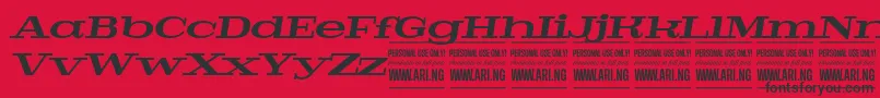 PigeonbolditalPersonal Font – Black Fonts on Red Background