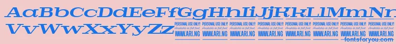 PigeonbolditalPersonal Font – Blue Fonts on Pink Background