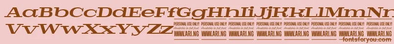 PigeonbolditalPersonal Font – Brown Fonts on Pink Background