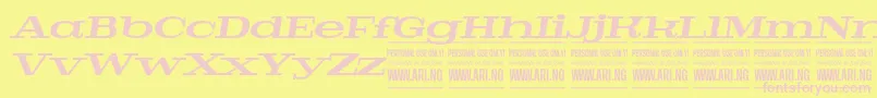 Fonte PigeonbolditalPersonal – fontes rosa em um fundo amarelo