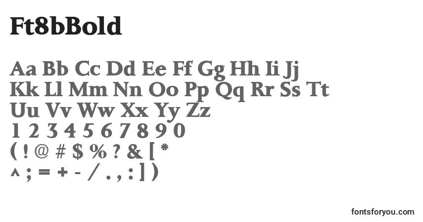 Czcionka Ft8bBold – alfabet, cyfry, specjalne znaki